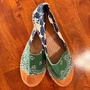 Tory Burch Bandana Print Espadrilles Flats US 6.5
